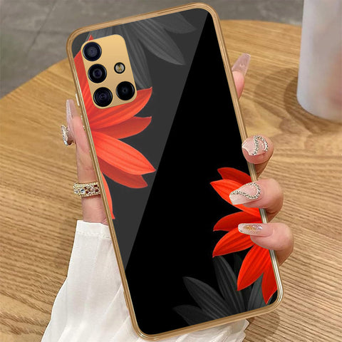 Samsung Galaxy A71 - Floral Series 2 - HQ Premium Shine Durable Golden Electroplate Case