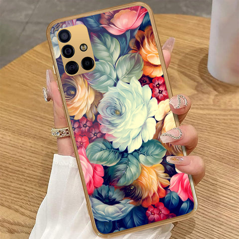 Samsung Galaxy A71 - Floral Series 2 - HQ Premium Shine Durable Golden Electroplate Case