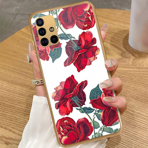 Samsung Galaxy A51 - Floral Series 2 - HQ Premium Shine Durable Golden Electroplate Case