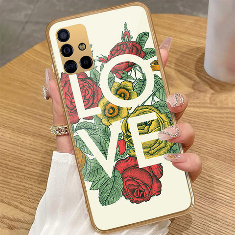 Samsung Galaxy A51 - Floral Series 2 - HQ Premium Shine Durable Golden Electroplate Case