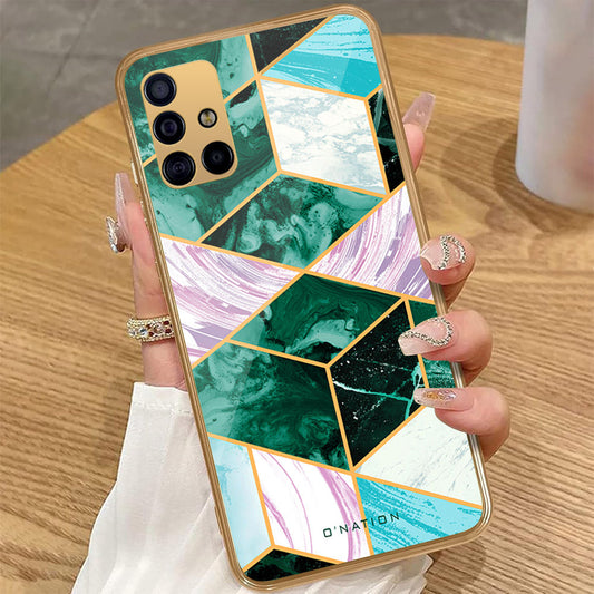 Samsung Galaxy A71 - O'Nation Shades of Marble Series - HQ Premium Shine Durable Golden Electroplate Case
