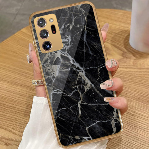 Samsung Galaxy Note 20 Ultra - Black Marble Series - HQ Premium Shine Durable Golden Electroplate Case