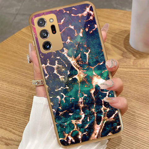 Samsung Galaxy Note 20 Ultra - Colorful Marble Series - HQ Premium Shine Durable Golden Electroplate Case