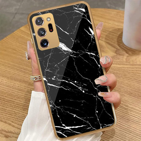 Samsung Galaxy Note 20 Ultra - Black Marble Series - HQ Premium Shine Durable Golden Electroplate Case