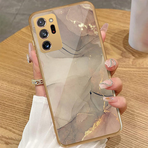 Samsung Galaxy Note 20 Ultra - Mystic Marble Series - HQ Premium Shine Durable Golden Electroplate Case