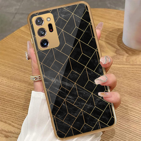Samsung Galaxy Note 20 Ultra - Black Marble Series - HQ Premium Shine Durable Golden Electroplate Case