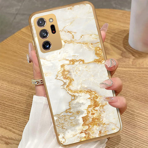 Samsung Galaxy Note 20 Ultra - Mystic Marble Series - HQ Premium Shine Durable Golden Electroplate Case