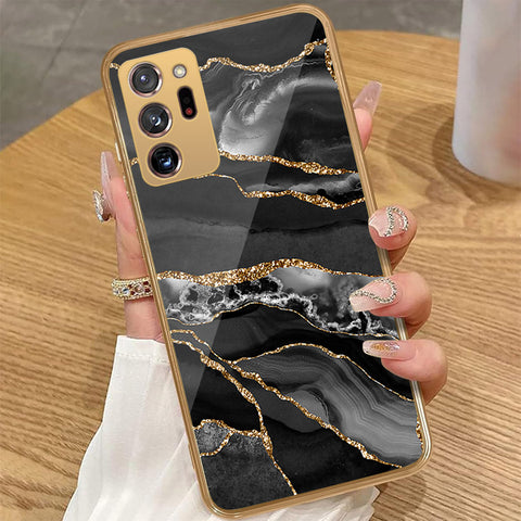 Samsung Galaxy Note 20 Ultra - Black Marble Series - HQ Premium Shine Durable Golden Electroplate Case