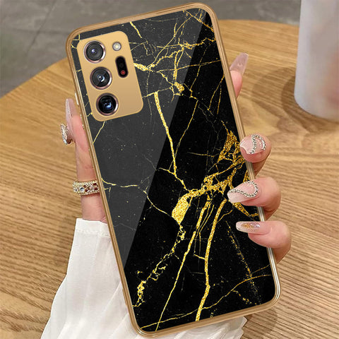 Samsung Galaxy Note 20 Ultra - Black Marble Series - HQ Premium Shine Durable Golden Electroplate Case