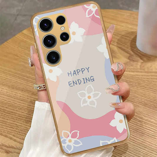 Samsung Galaxy S24 Ultra - Happy Series - HQ Premium Shine Durable Golden Electroplate Case