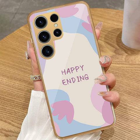 Samsung Galaxy S24 Ultra - Happy Series - HQ Premium Shine Durable Golden Electroplate Case