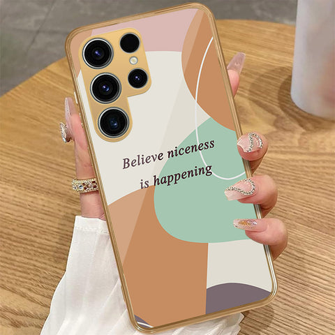 Samsung Galaxy S24 Ultra - Happy Series - HQ Premium Shine Durable Golden Electroplate Case