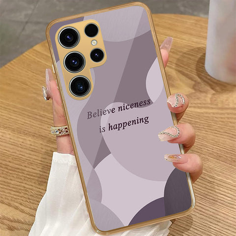 Samsung Galaxy S22 Ultra 5G - Happy Series - HQ Premium Shine Durable Golden Electroplate Case