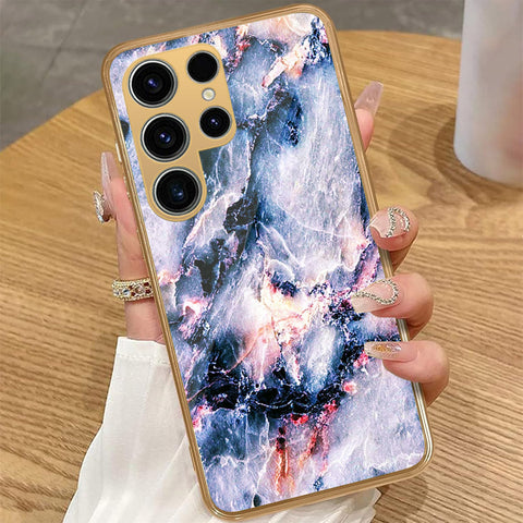 Samsung Galaxy S23 Ultra 5G - Colorful Marble Series - HQ Premium Shine Durable Golden Electroplate Case