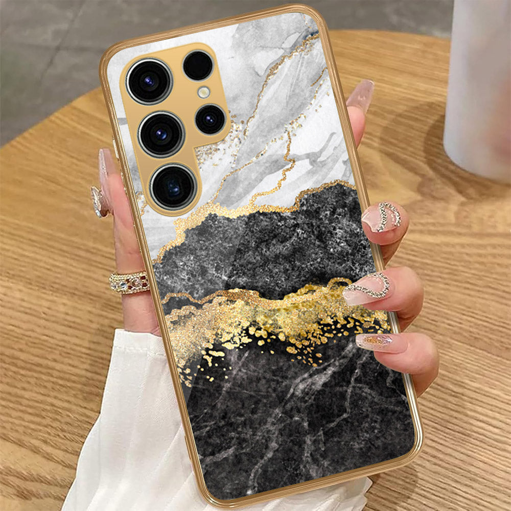 Samsung Galaxy S26 Ultra - Colorful Marble Series - HQ Premium Shine Durable Golden Electroplate Case (Fast Delivery)