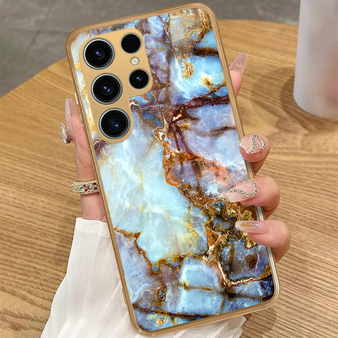 Samsung Galaxy S22 Ultra 5G - Colorful Marble Series - HQ Premium Shine Durable Golden Electroplate Case