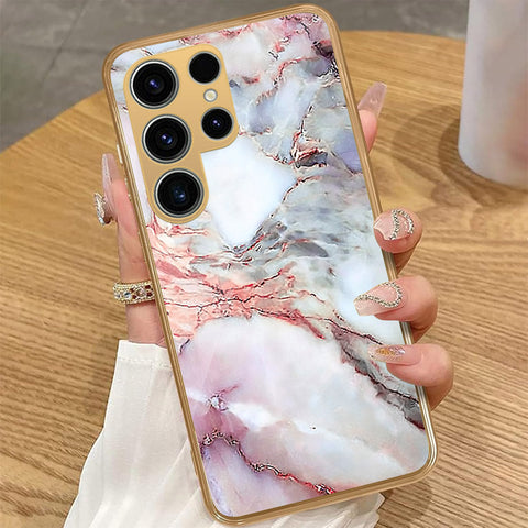 Samsung Galaxy S23 Ultra 5G - Colorful Marble Series - HQ Premium Shine Durable Golden Electroplate Case