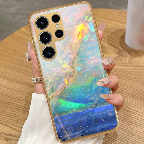 Samsung Galaxy S24 Ultra - Colorful Marble Series - HQ Premium Shine Durable Golden Electroplate Case