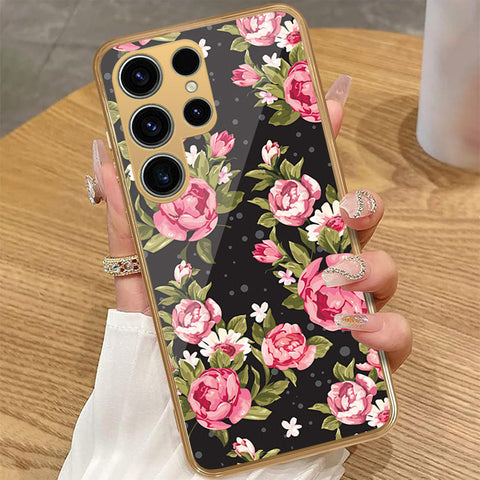 Samsung Galaxy S23 Ultra 5G - Floral Series - HQ Premium Shine Durable Golden Electroplate Case