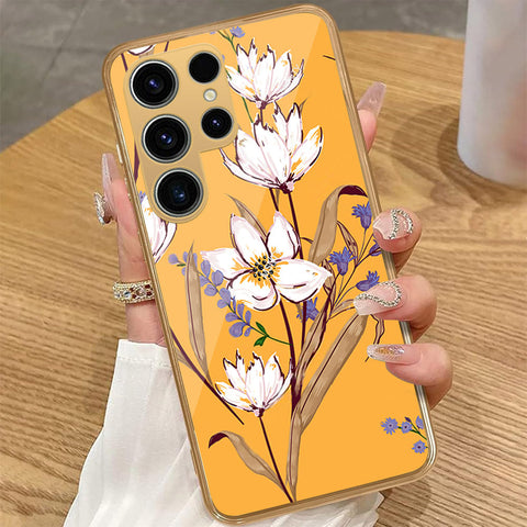 Samsung Galaxy S23 Ultra 5G - Floral Series - HQ Premium Shine Durable Golden Electroplate Case