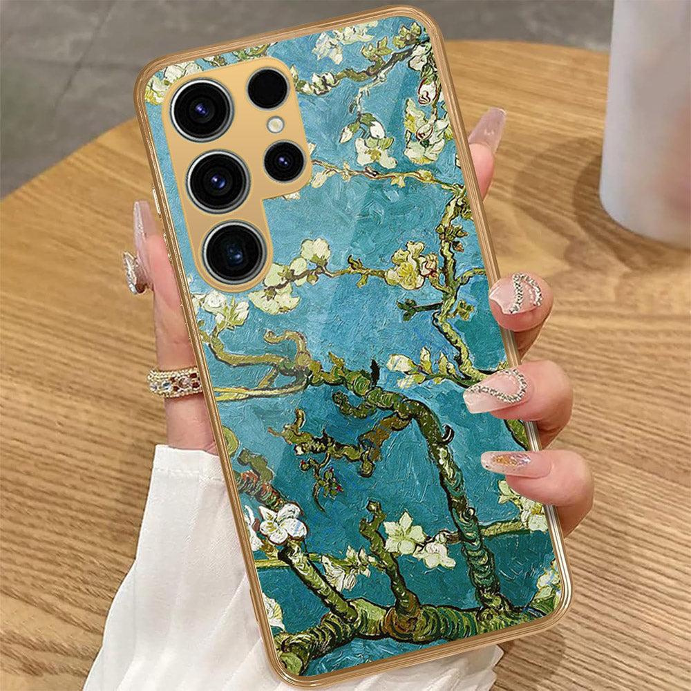 Samsung Galaxy S22 Ultra 5G - Floral Series 2 - HQ Premium Shine Durable Golden Electroplate Case