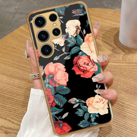 Samsung Galaxy S23 Ultra 5G - Floral Series 2 - HQ Premium Shine Durable Golden Electroplate Case