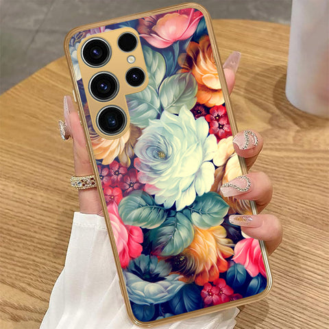 Samsung Galaxy S25 Ultra - Floral Series 2 - HQ Premium Shine Durable Golden Electroplate Case