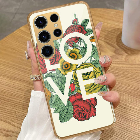 Samsung Galaxy S25 Ultra - Floral Series 2 - HQ Premium Shine Durable Golden Electroplate Case