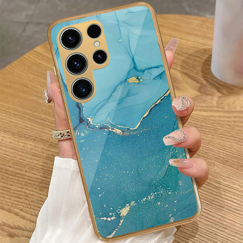 Samsung Galaxy S23 Ultra 5G - Mystic Marble Series - HQ Premium Shine Durable Golden Electroplate Case