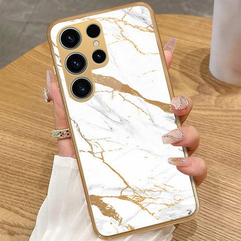 Samsung Galaxy S24 Ultra - Mystic Marble Series - HQ Premium Shine Durable Golden Electroplate Case