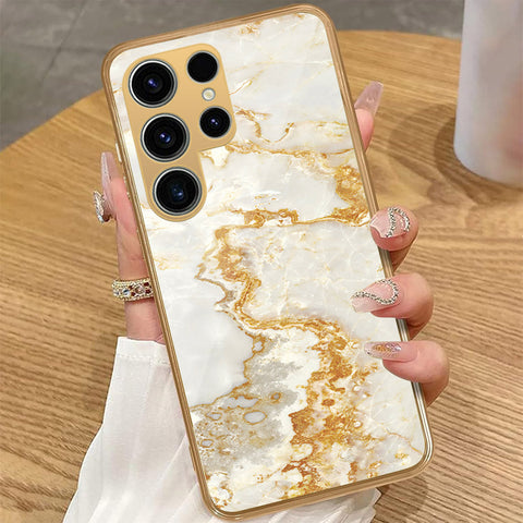 Samsung Galaxy S22 Ultra 5G - Mystic Marble Series - HQ Premium Shine Durable Golden Electroplate Case
