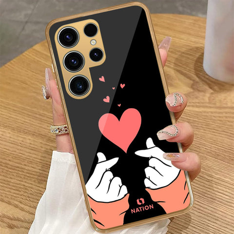 Samsung Galaxy S22 Ultra 5G - Onation Heart Series - HQ Premium Shine Durable Golden Electroplate Case