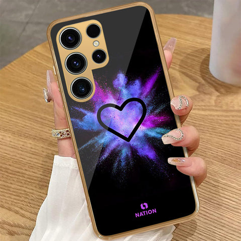 Samsung Galaxy S22 Ultra 5G - Onation Heart Series - HQ Premium Shine Durable Golden Electroplate Case