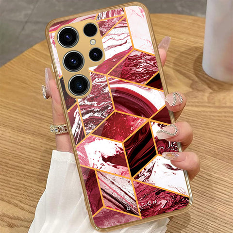 Samsung Galaxy S22 Ultra 5G - O'Nation Shades of Marble Series - HQ Premium Shine Durable Golden Electroplate Case
