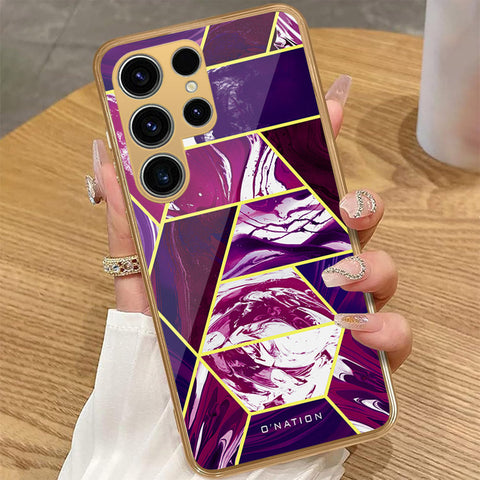 Samsung Galaxy S22 Ultra 5G - O'Nation Shades of Marble Series - HQ Premium Shine Durable Golden Electroplate Case