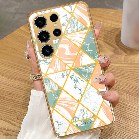 Samsung Galaxy S23 Ultra 5G - O'Nation Shades of Marble Series - HQ Premium Shine Durable Golden Electroplate Case