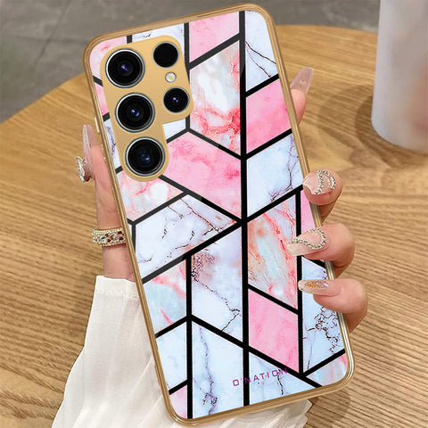 Samsung Galaxy S23 Ultra 5G - O'Nation Shades of Marble Series - HQ Premium Shine Durable Golden Electroplate Case