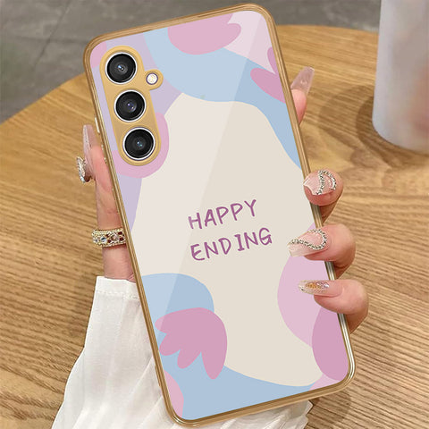 Samsung Galaxy A55 - Happy Series - HQ Premium Shine Durable Golden Electroplate Case