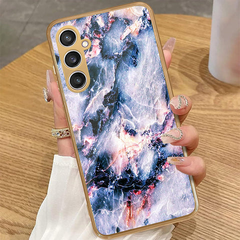 Samsung Galaxy A16 4G - White Marble Series 2 - HQ Premium Shine Durable Golden Electroplate Case