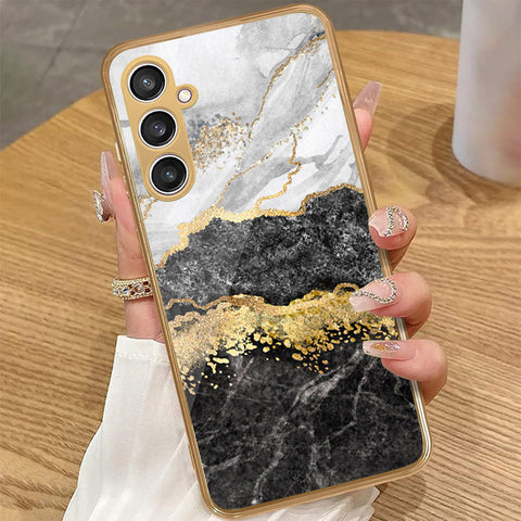 Samsung Galaxy A35 - Colorful Marble Series - HQ Premium Shine Durable Golden Electroplate Case