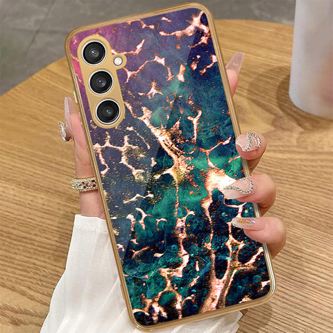 Samsung Galaxy A15 4G - Colorful Marble Series - HQ Premium Shine Durable Golden Electroplate Case
