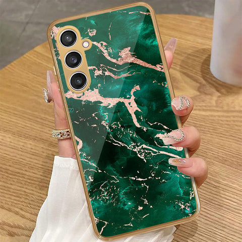 Samsung Galaxy A35 5G - Colorful Marble Series - HQ Premium Shine Durable Golden Electroplate Case
