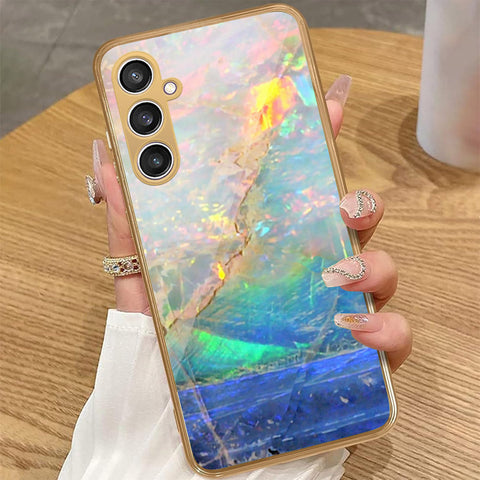 Samsung Galaxy A15 4G - Colorful Marble Series - HQ Premium Shine Durable Golden Electroplate Case