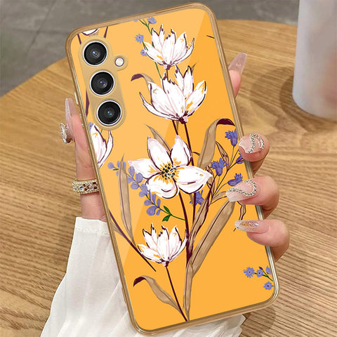 Samsung Galaxy A55 - Floral Series - HQ Premium Shine Durable Golden Electroplate Case