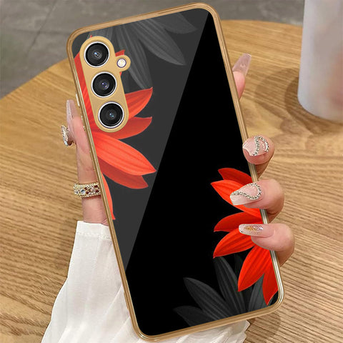 Samsung Galaxy A55 - Floral Series 2 - HQ Premium Shine Durable Golden Electroplate Case