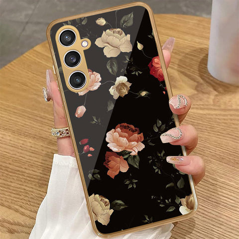 Samsung Galaxy A15 4G - Floral Series 2 - HQ Premium Shine Durable Golden Electroplate Case