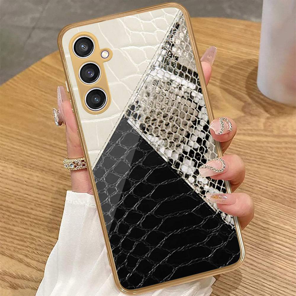 Samsung Galaxy A15 5G - Printed Skins Series - HQ Premium Shine Durable Golden Electroplate Case