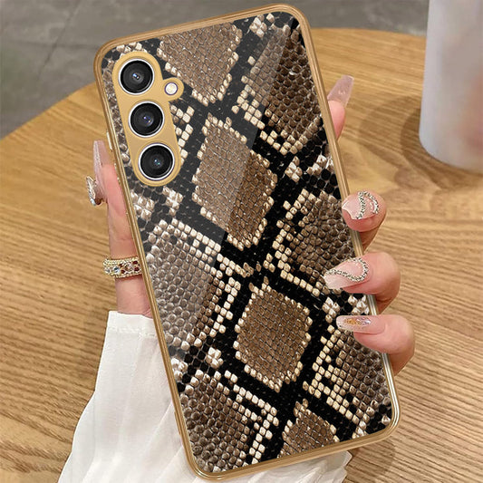 Samsung Galaxy A35 - Printed Skins Series - HQ Premium Shine Durable Golden Electroplate Case (Fast Delivery)(AS)