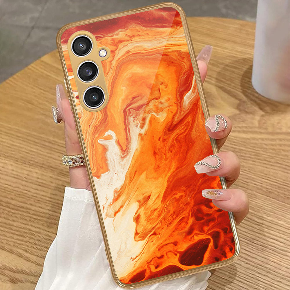 Samsung Galaxy A55 - Mystic Marble Series - HQ Premium Shine Durable Golden Electroplate Case