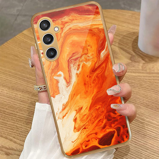 Samsung Galaxy A15 4G - Mystic Marble Series - HQ Premium Shine Durable Golden Electroplate Case